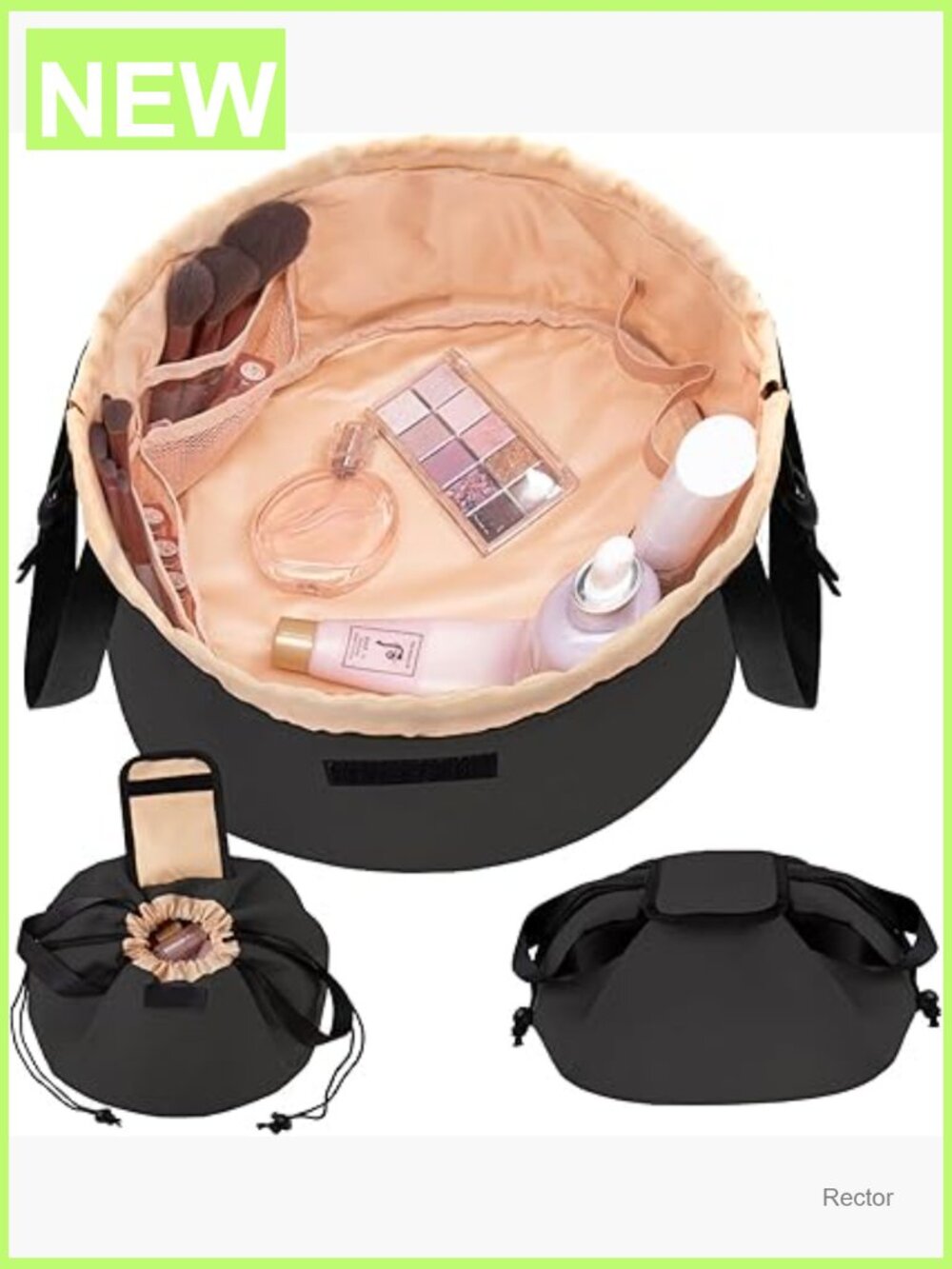 Large Capacity Drawstring Makeup Bag Travel Toiletry Organizer Portable